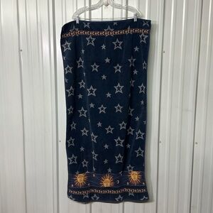 Vintage Celestial Moon Stars Sun Terry Cloth Bath Towel Lunar Zodiac Boho Witchy